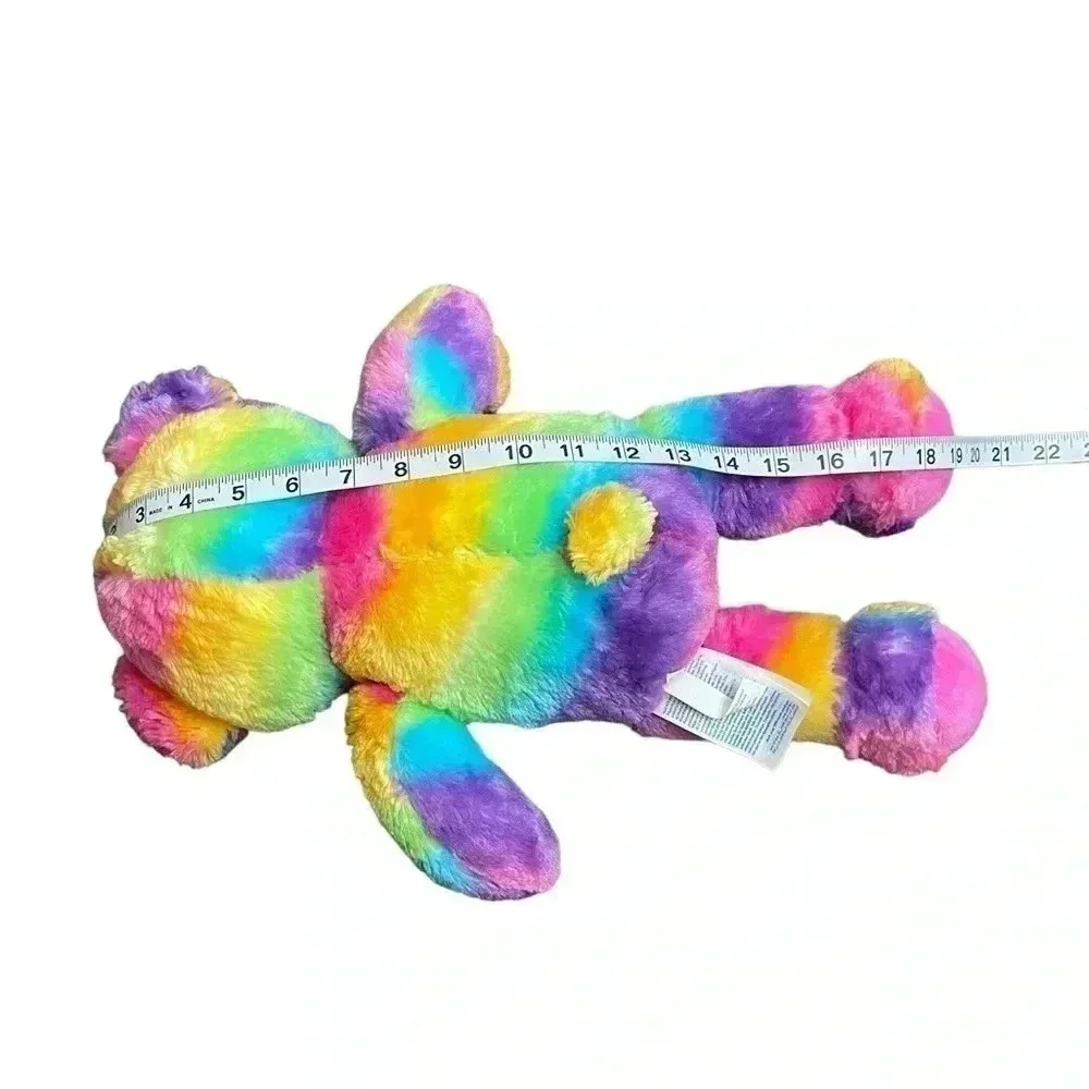 Build-A-Bear 2017 Rainbow Multicolor Tie Dye Stuffed Teddy Bear Plush Toy